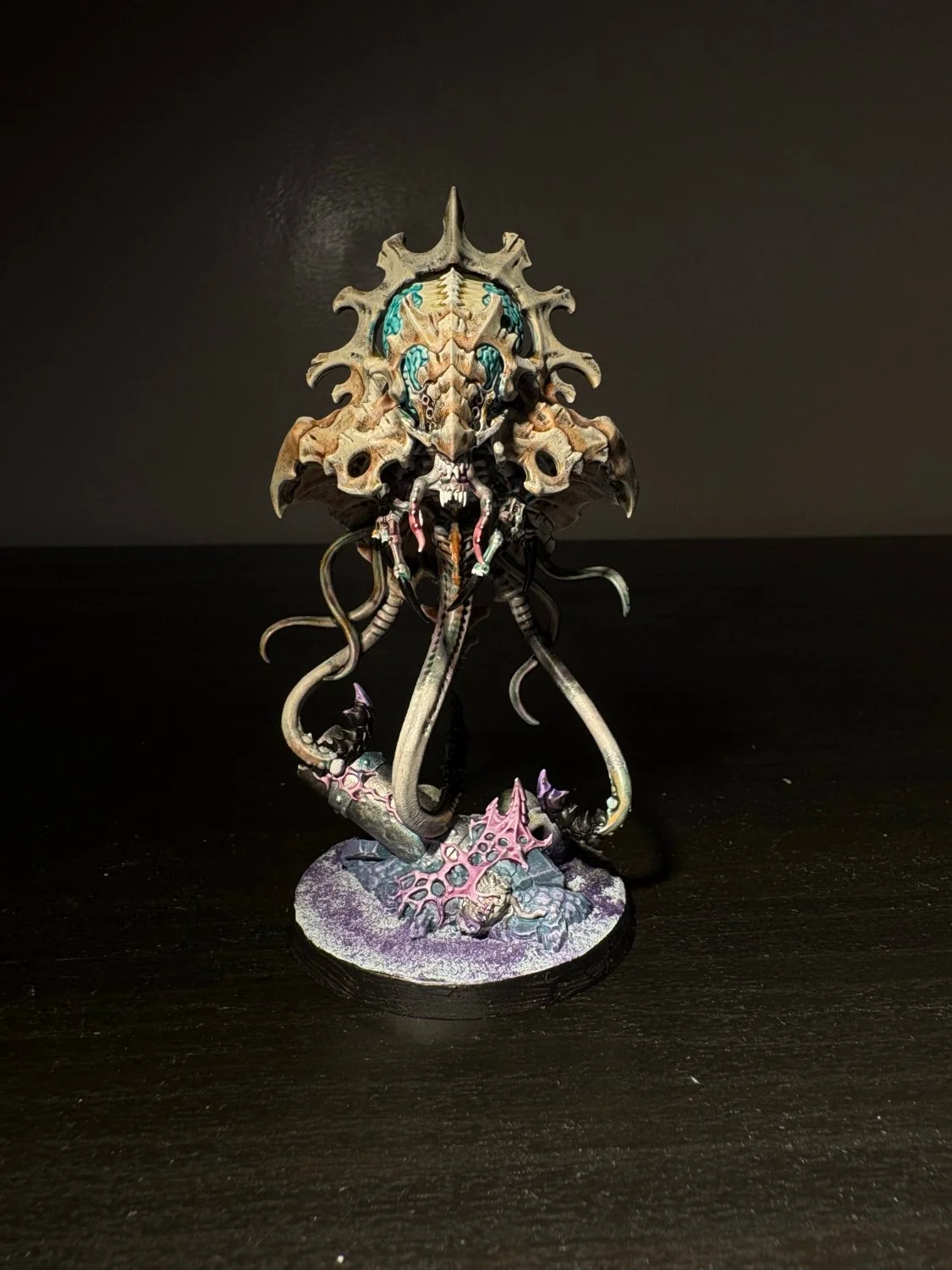 Psychic beast with teal brain and bone carapace